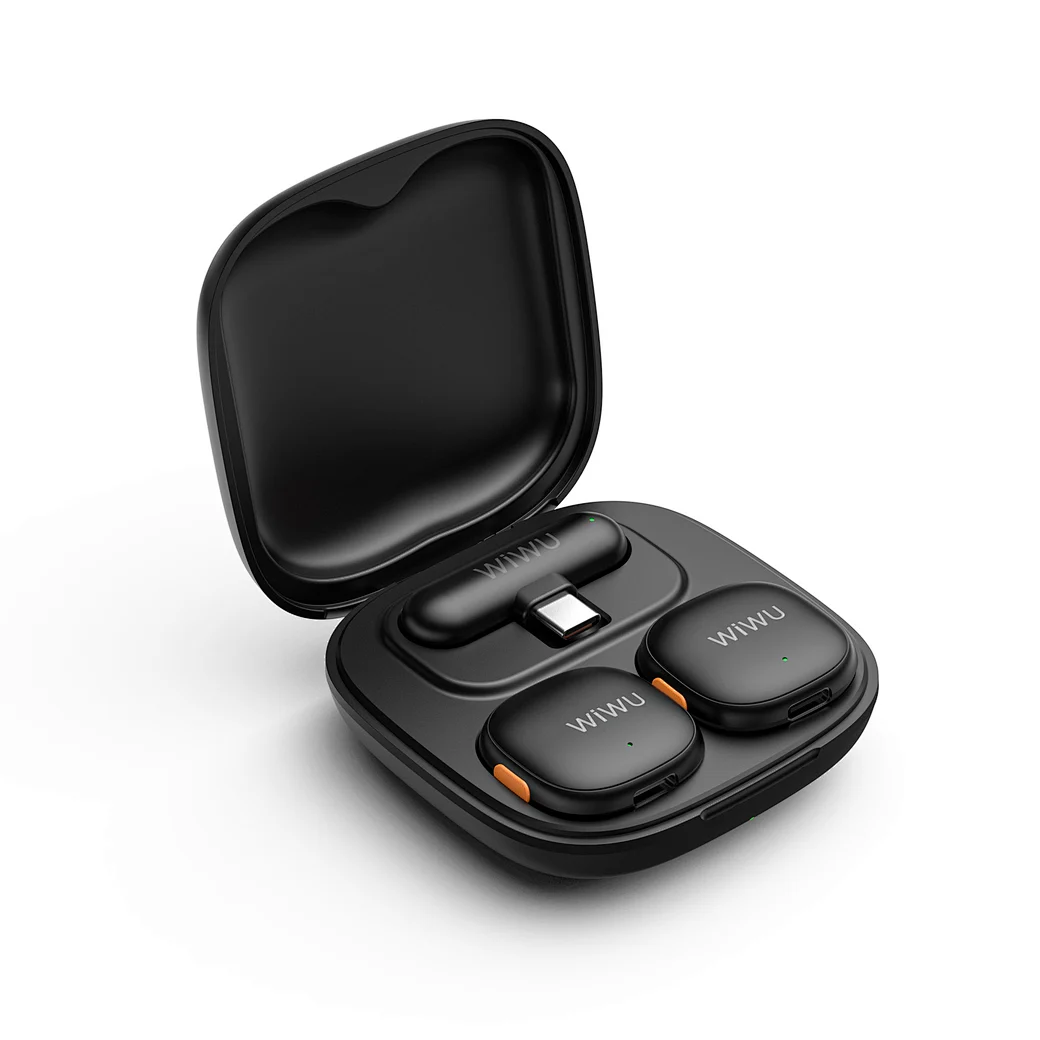 WIWU Wi-WM006 Duo Wireless Microphone AI Adaptive Noise Reduction - Black WIWU Wi-WM006 Duo Wireless Microphone AI Adaptive Noise Reduction - Black